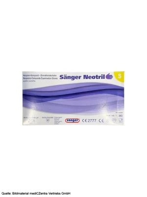 Sänger GmbH Neotril Neopren-Handschuhe Gr. S (6-6,5), unsteril, puderfrei, geraut, 100 Stck.